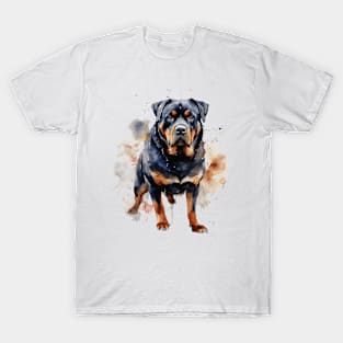 Rottweiler Watercolor Style T-Shirt